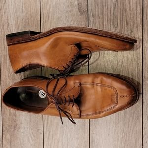ALLEN EDMONDS Delray Tan Brown Leather Bench Welt Sz‎ 8 D Split Toe Dress Shoes